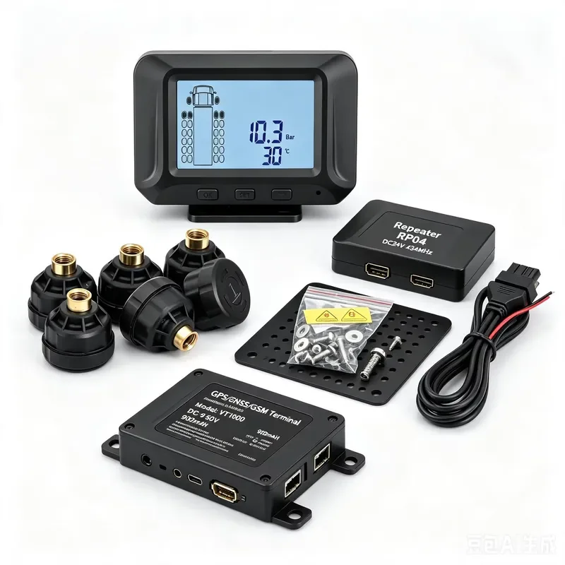Truck External Tpms Gps Gsm tracker Wireless Tire Pressure Monitoring System 4g 5g Long Distance Remote Platform Api
