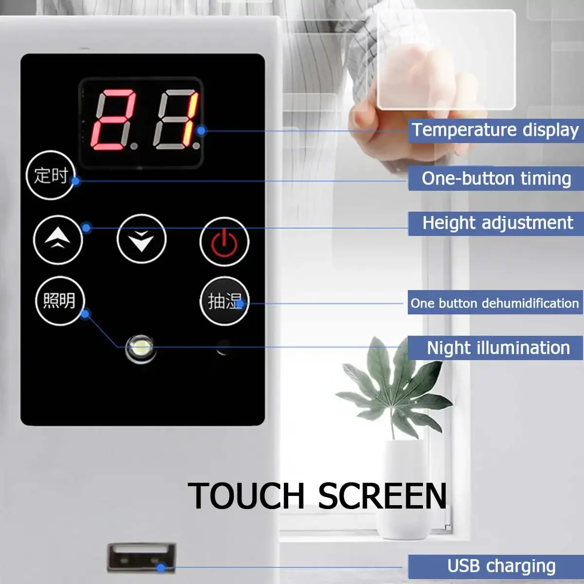 미니 휴대용 냉각 에어컨, 무료 설치, USB 고속 충전 리모컨, 가정 사무실 야외 산업