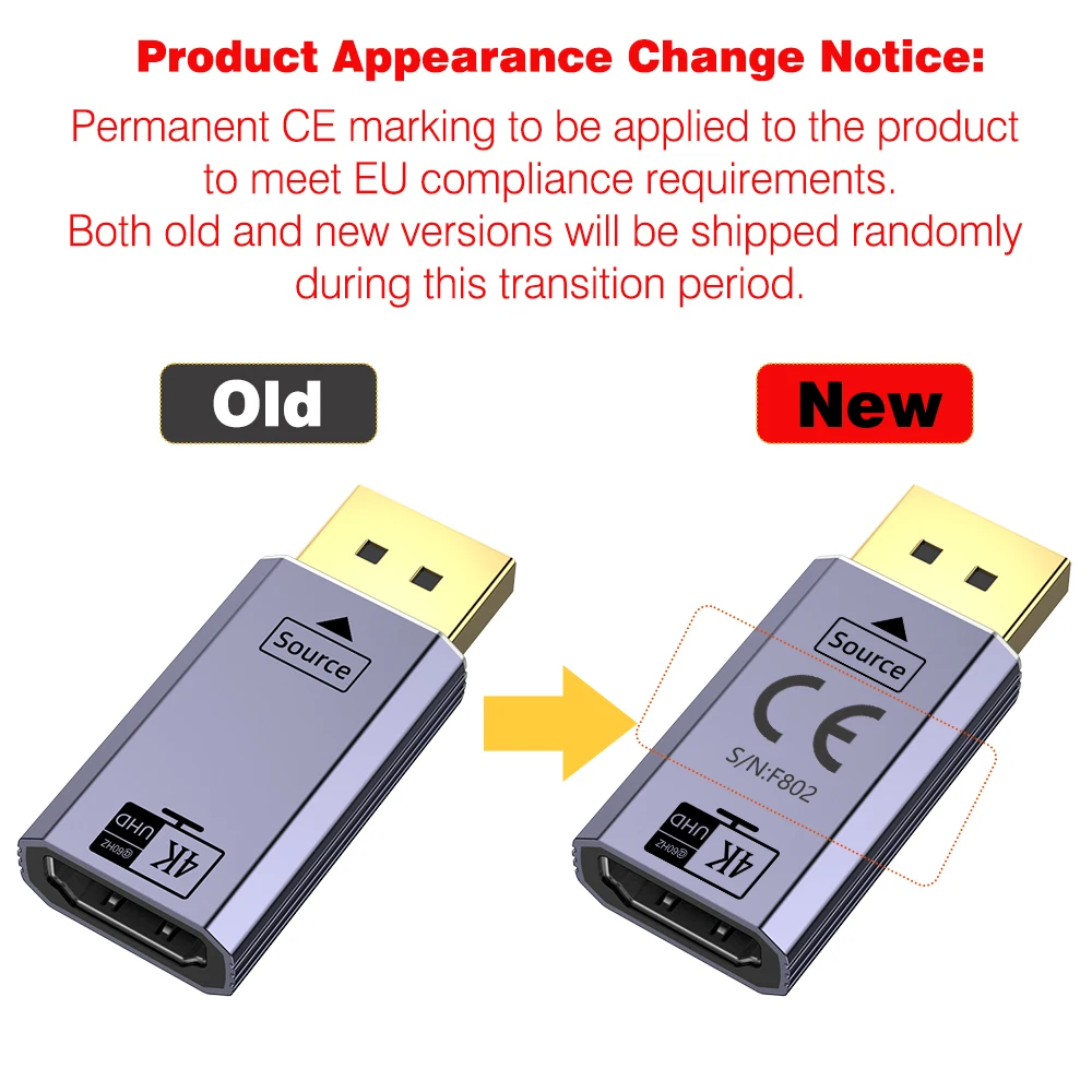 UGOURD New 4K 60Hz DP to HDMI Adapter Cable DisplayPort 1.2 to HDMI 2.0 Converter 4K30Hz Audio Video Sync 2K144Hz Unidirectional