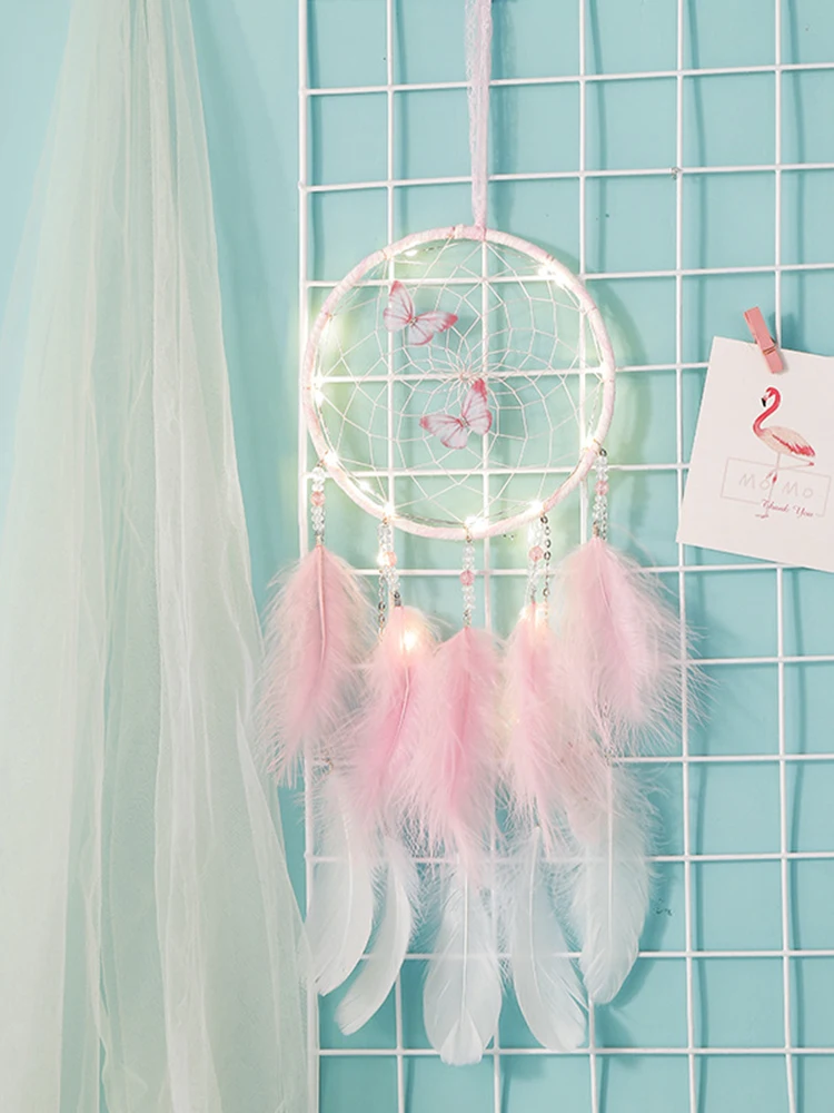Dream Catcher Butterfly Wind Chimes Girls Room Pendant Bedroom Garden Outdoor Decorations Birthday Gift Creative Home Crafts