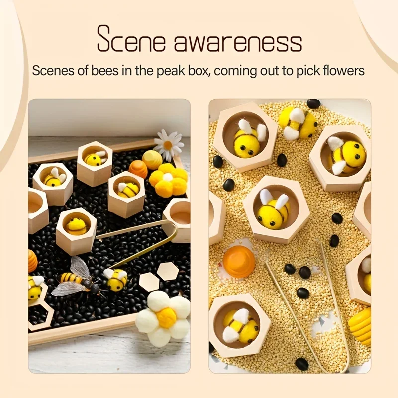 

Montessori Wooden Beehive Toys-open Cognitive, Hand-eye Coordination, Concentration Training, Early Education Educational Toys