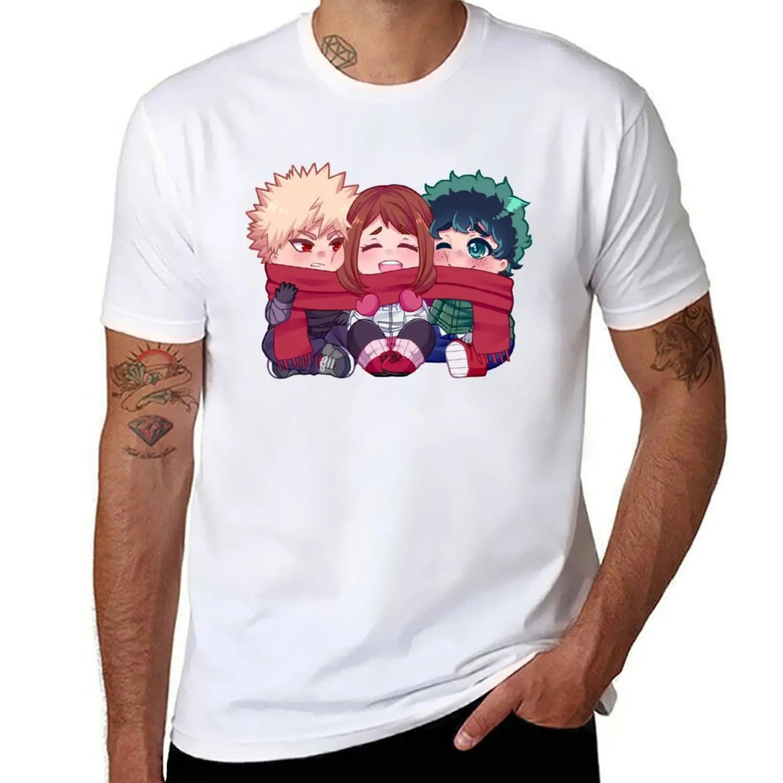 

izukacchako - big scarf T-Shirt t shirt man cotton anime tshirt T-shirt