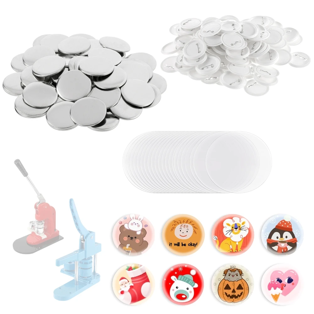 1000Pcs 25mm DIY Badge Button Parts Supplies for Clothes / Handbag Decor School DIY Badge Making Maker Machine Materials