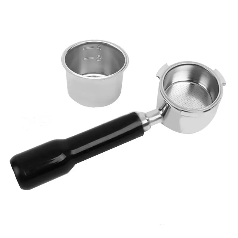 Portafiltro ABRE-51Mm de 3 orejas para cafetera Delonghi Dedica EC680/685, incluye recipiente para polvo de 51Mm para cuatro personas A