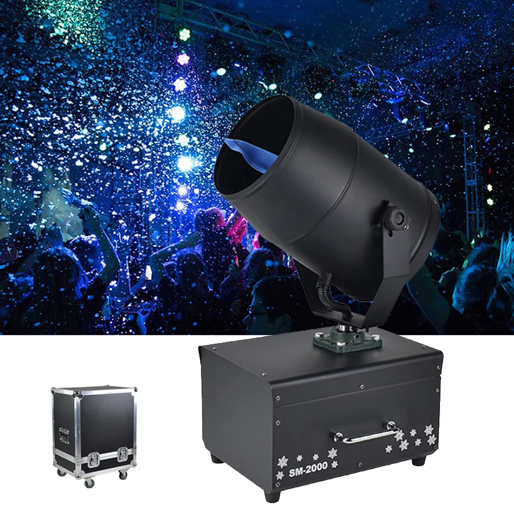 

2000W Moving Head Snow Machine Remote Control DJ Professional Snow Maker Rotating Artificial Snowflake Equipment Disco Party Use