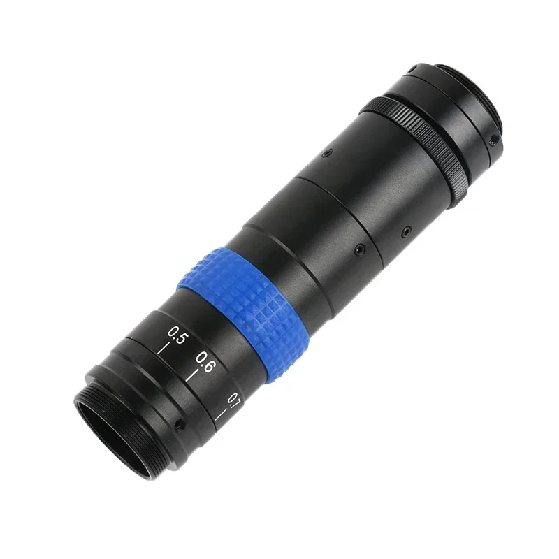 120X Parfocal Continuous Zoom C Mount Optical Lens  Adjustable Eyepiece Height for HDMI VGA USB Industry Video Microscope Camera