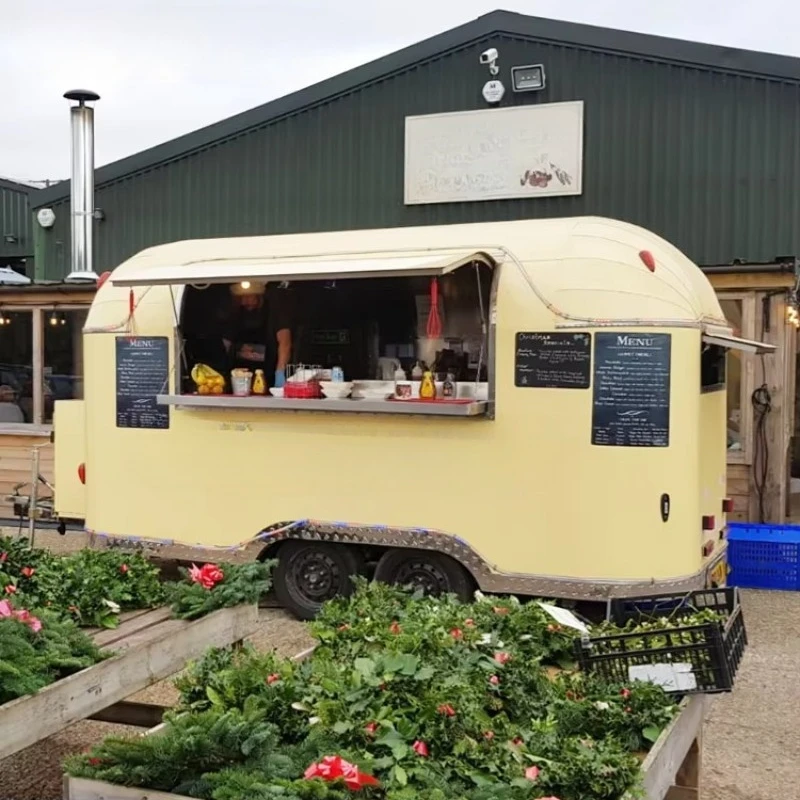 Customized Commercial Mobile Fast Food Truck Fully Equipped Multifunctional Coffee Ice Cream Food Cart Portable Catering Trailer