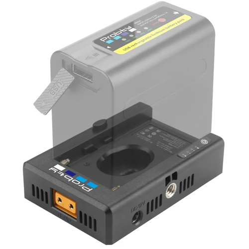 Imagen 2 del producto Placa adaptadora de batería para cargador de batería NP-F con salida DC12V DC8V USB-A adaptador de zapata fría orificio para tornillo de 1/4 de pulgada