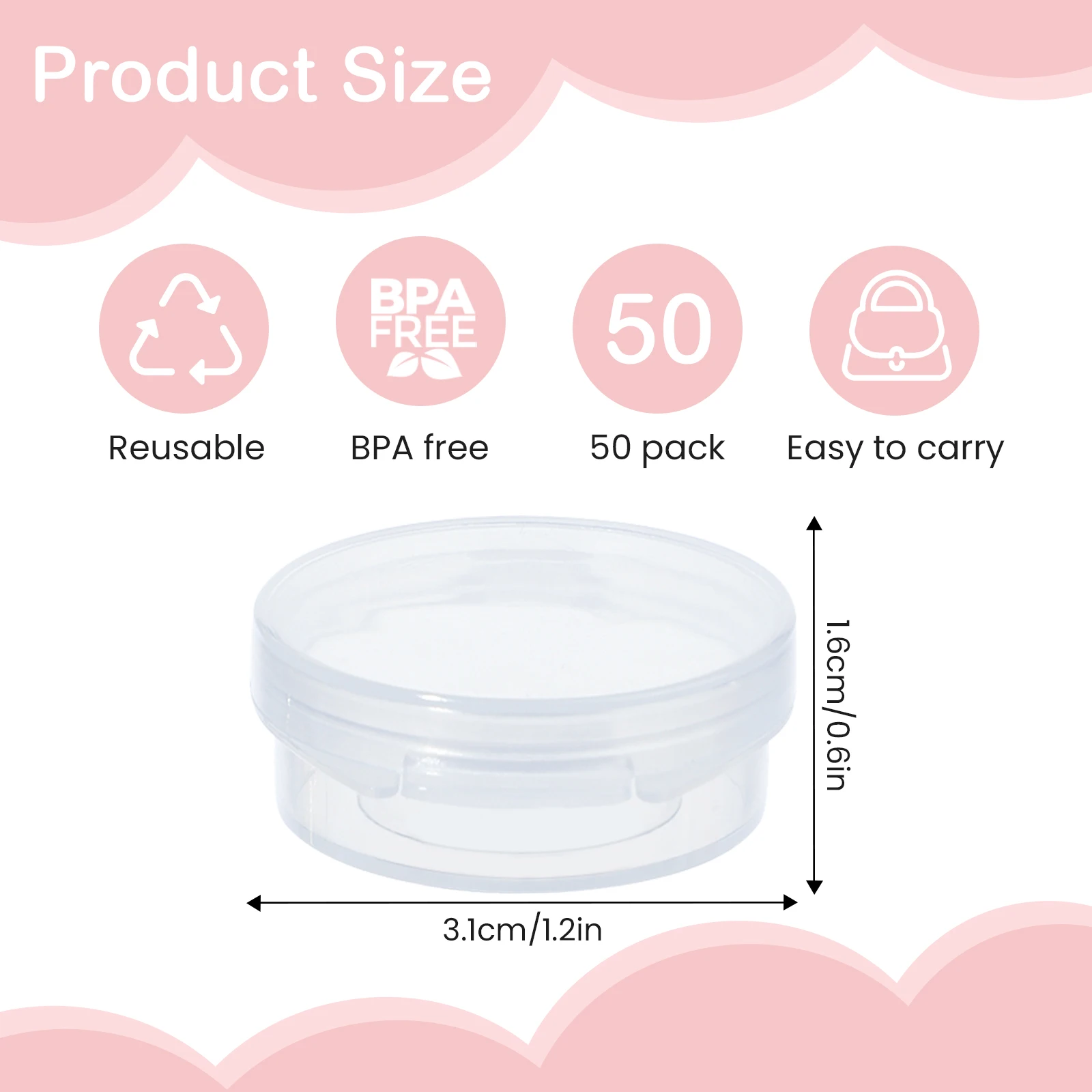 5g Make Up Jars Mini Sample Bottle Sealing Pot Face Cream Container Plastic Transparent Case Salad Sauce Portable Box