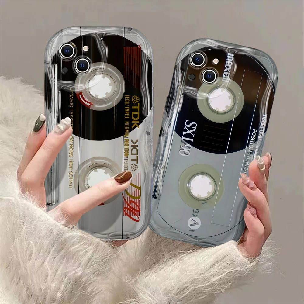 Etui na telefon Retro Radio tape Cassette 3D Wave do OPPO Reno 12 11 F 8 T 7 Z 6 5 4 Pro F23 F11 F9 4G 5G Miękka silikonowa osłona tylna