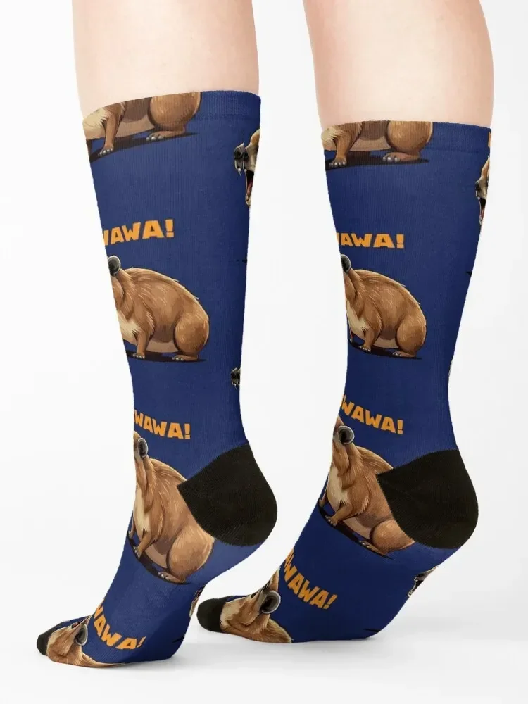 Rock Hyrax Lover Awawa Funny Groundhog Dassi Socks sport winter funny gifts cool Socks Woman Men's