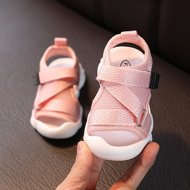 Summer Toddler Sandals Baby Girl Shoes Solid Color Net Cloth Breathable Boys Sneakers Kids Infant Sport Sandals