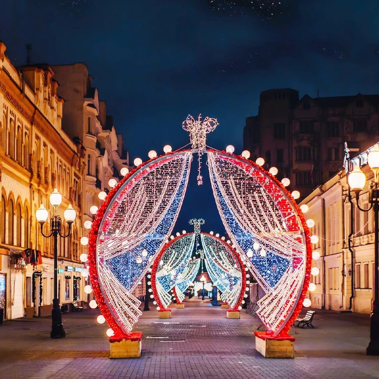 Arc Lumineux Personnalisé de 10 Pieds, Grande Marche à Travers les Lumières à Motifs de Noël