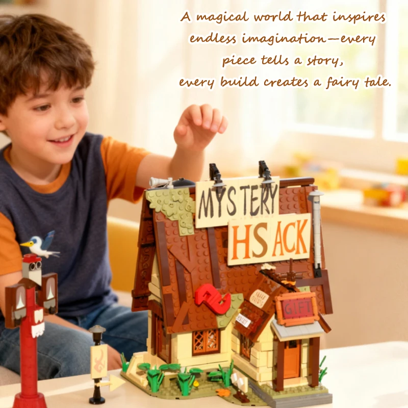 新しいストリートビュー グロテスクハウス 積み木 コテージモデル DIY ブロック クリエイティブおもちゃ 大人 子供向け ホリデーギフト 1100+ピース