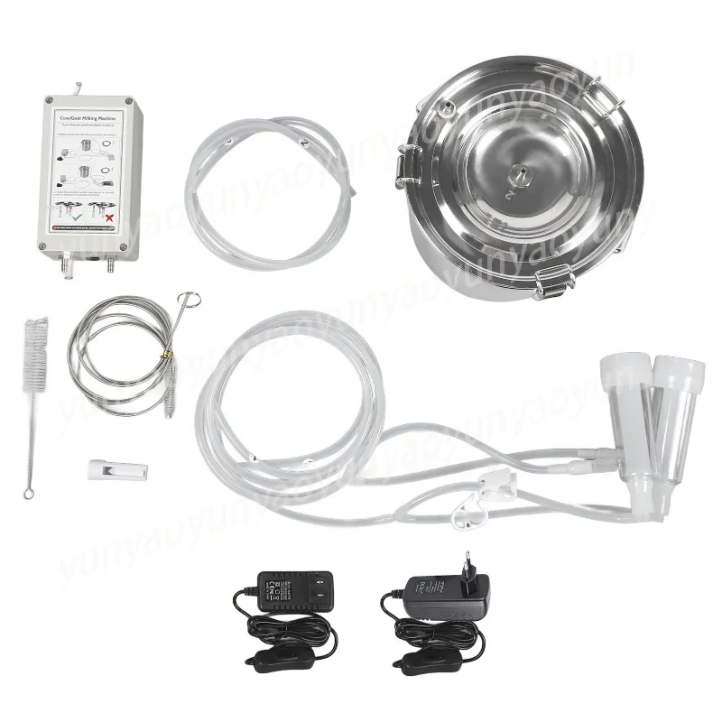 7L Portable Electric Goat Milker Stainless Steel Overflow Proof Pulsation Goat Milking Device for Home Use