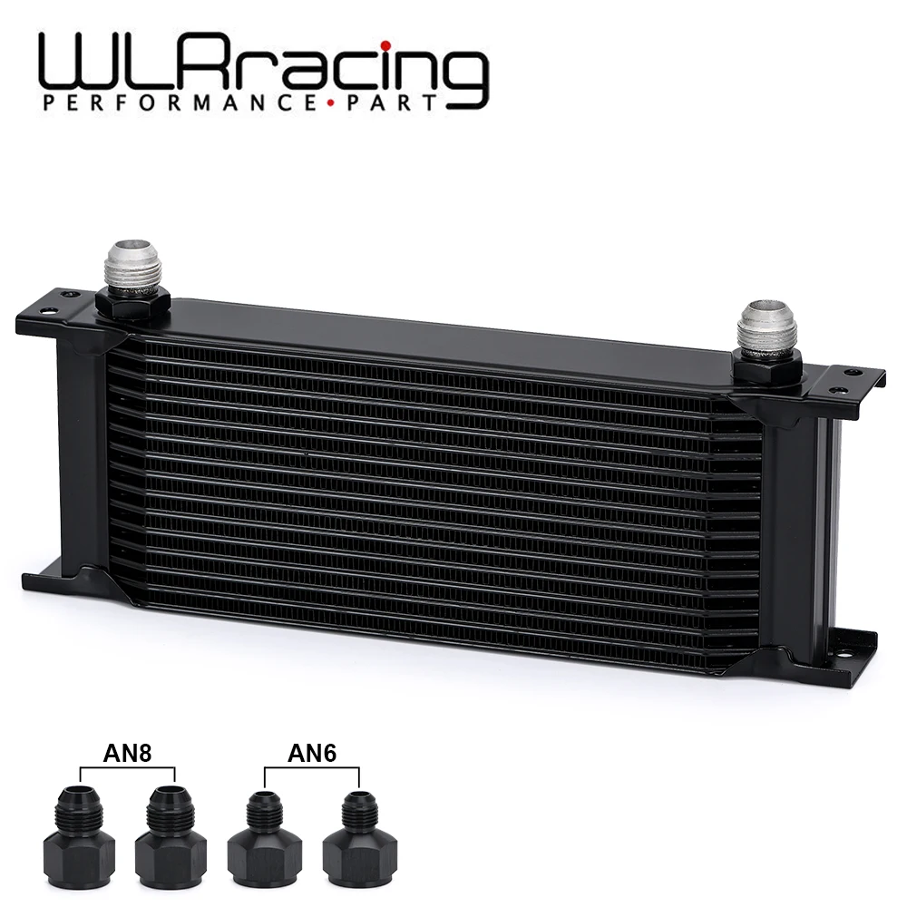 

WLR - Алюминиевая универсальная трансмиссия двигателя AN10, масляный радиатор, 15 рядов, черный, с фитинговым адаптером AN10 на AN6