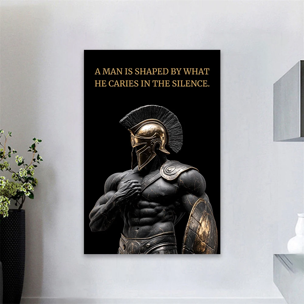 Stoic Motivational Wall Art Poster for Men Spartan Warrior Quote Whatever It Takes Print Gym Mindset Canvas Painting Decor