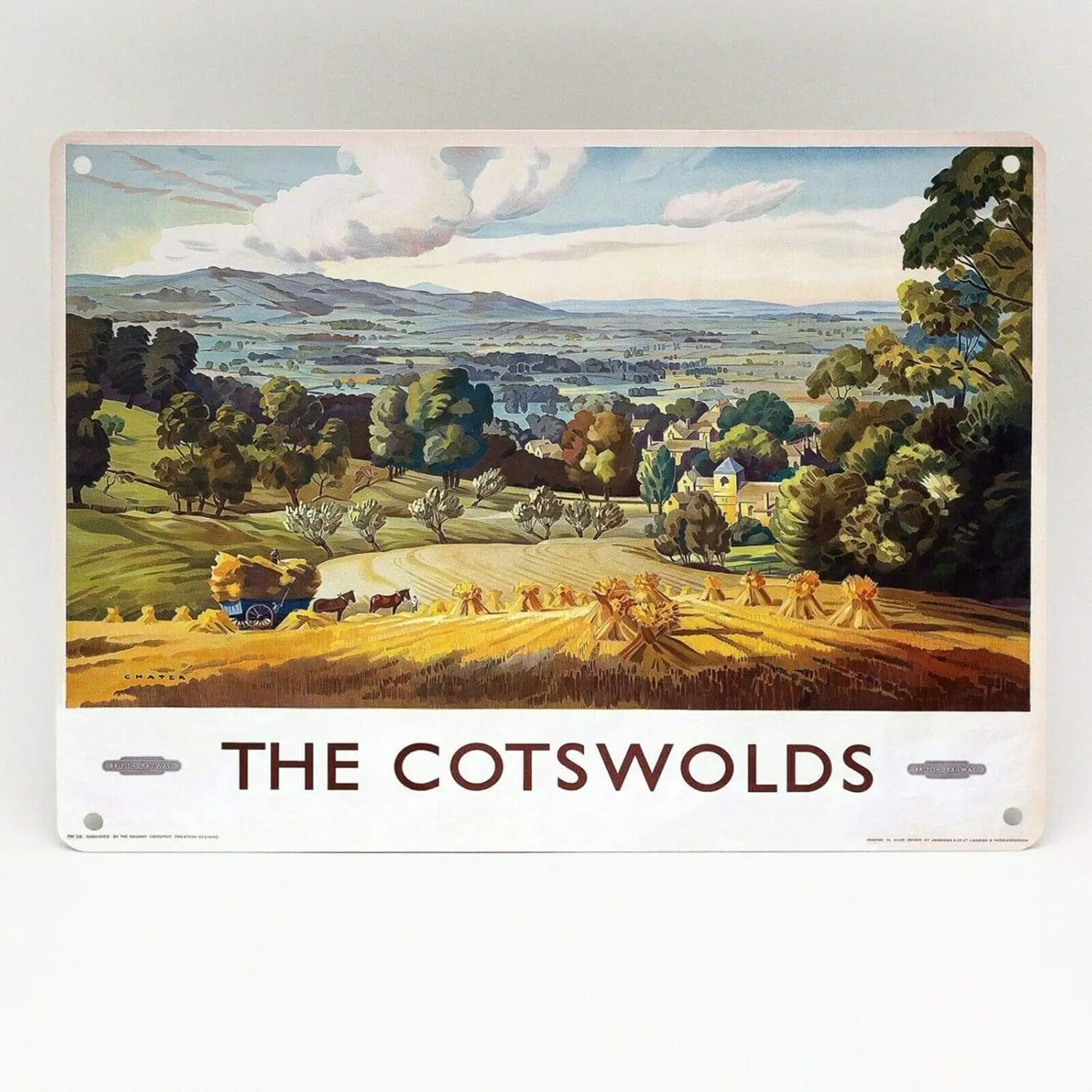ملصق السكك الحديدية Cotswolds علامة معدنية للسكك الحديدية البريطانية وقطار السفر لوحة كلاسيكية من الألومنيوم es-alumi