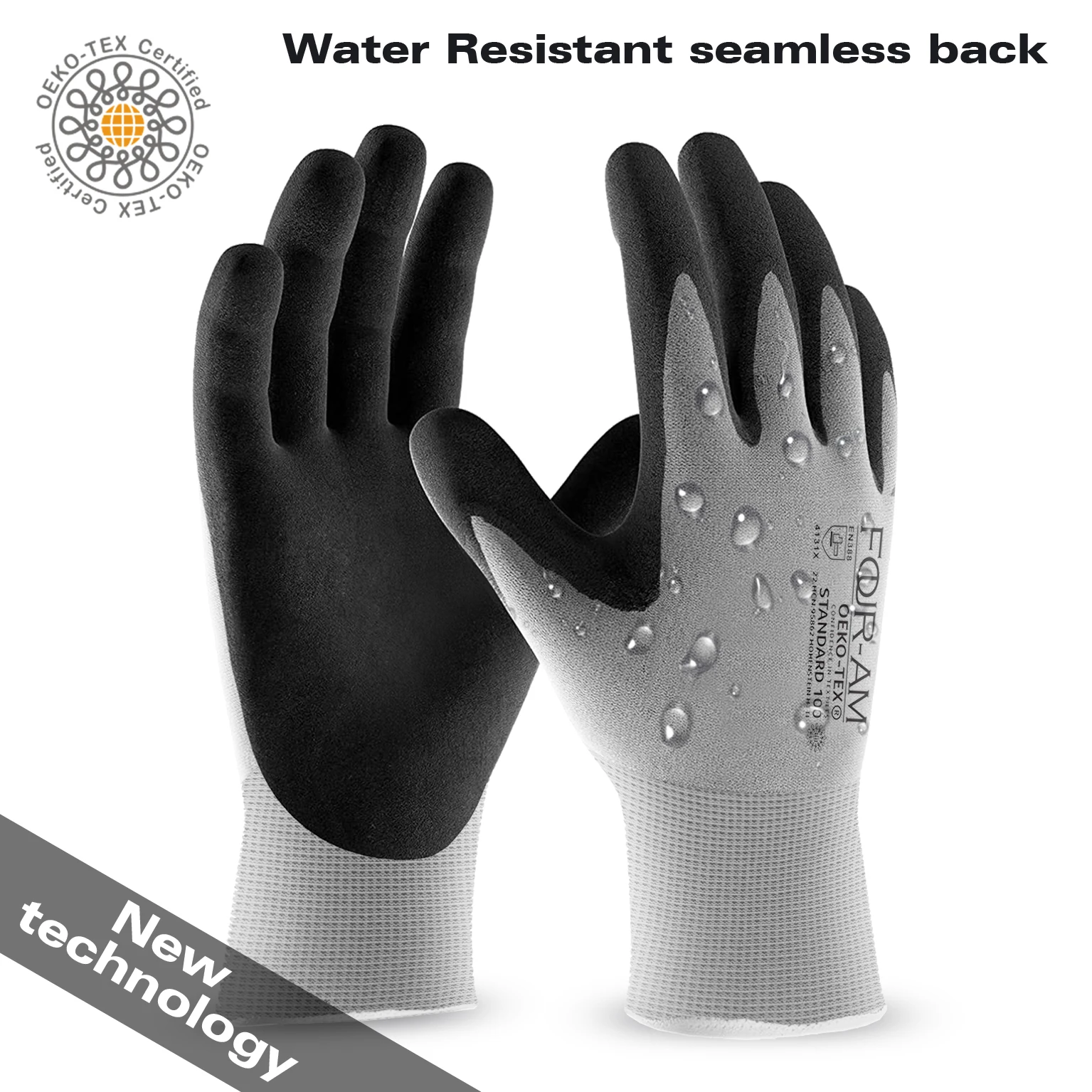 1pc Quick Water Repellent Nylon Gloves 0.53oz MicroFoam Nitrile Coated Work Gloves Home Improvement Garden Construction