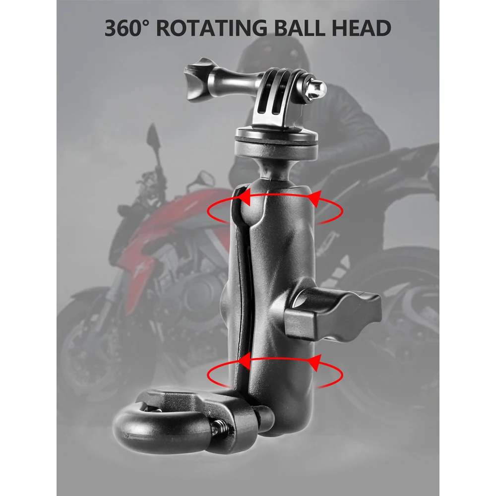 Motorcycle Handlebar Mount Aluminum Holder for GoPro Hero 13 12 11 10 9 Insta360 AKASO SJCAM DJI Osmo Action Camera Accessories