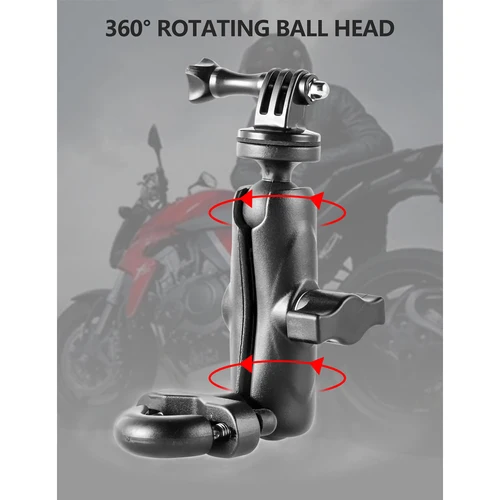 Imagen 2 del producto Soporte de aluminio para manillar de motocicleta, accesorios para Cámara de Acción GoPro Hero 13 12 11 10 9 Insta360 AKASO SJCAM DJI Osmo