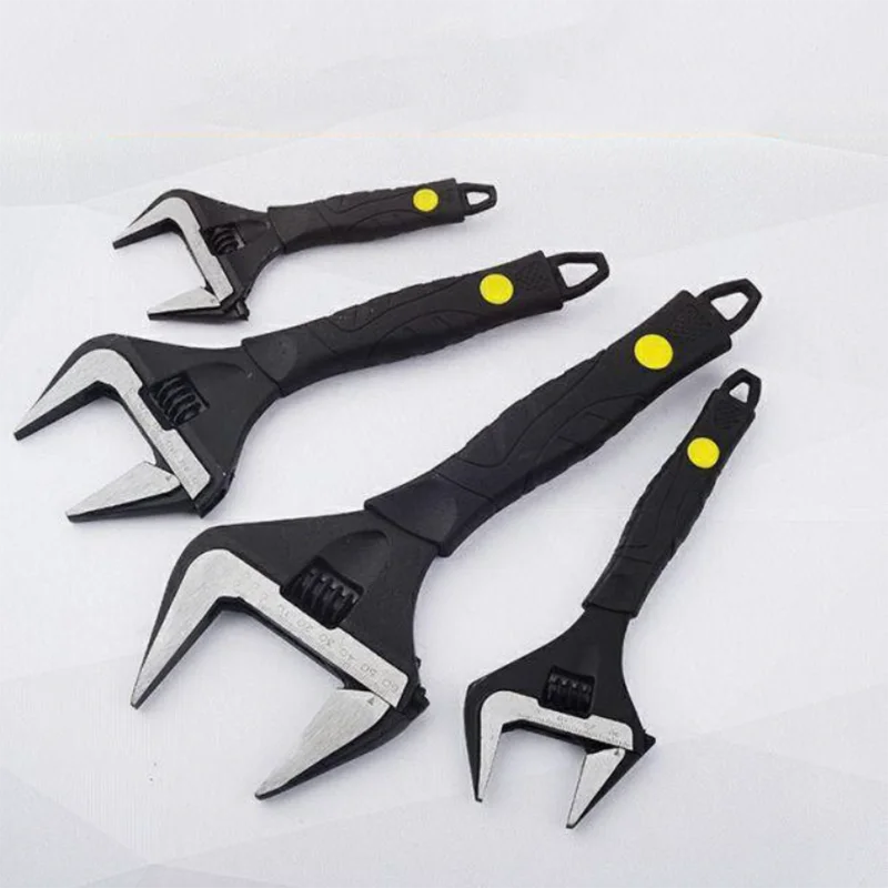 

Industrial Grade Black Extra Large Opening Movable Wrench Anti Slip Plus Hard Thin Mouth Multifunctional Movable Hand Suitable