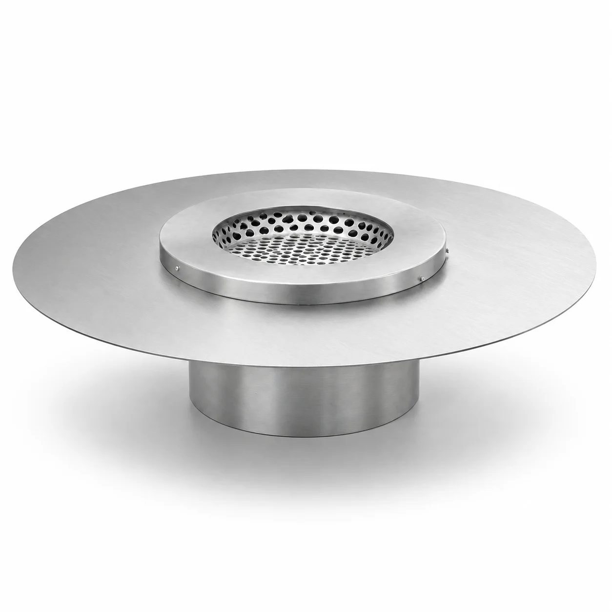 SXFireplace Round Stainless Steel Bioethanol Burner Insert with Wide Flange and Custom Size