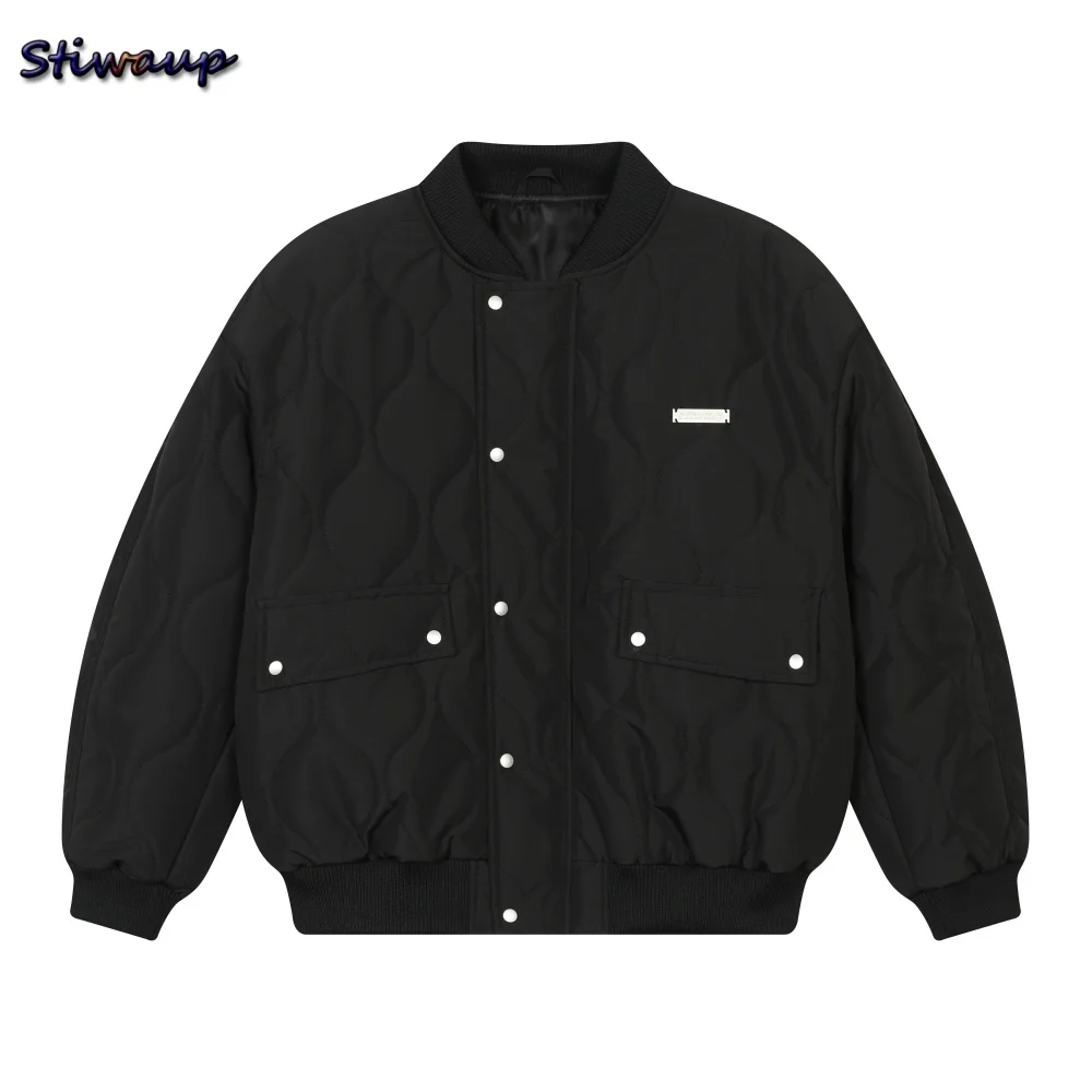 

Зимняя стеганая куртка для женщин, черная теплая женская легкая стеганая куртка с круглым вырезом, зимнее пальто с длинными рукавами, женская верхняя одежда