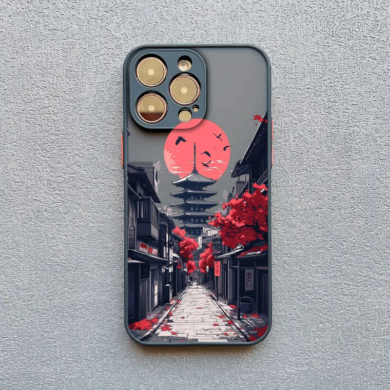 Japanische Mount Fuji Scenic Area Handyhülle für iPhone 16 17 14 Pro Max Plus 13 12 11 Mini 15 Pro Max XR XS X Rückseitenabdeckungen – Detail 4