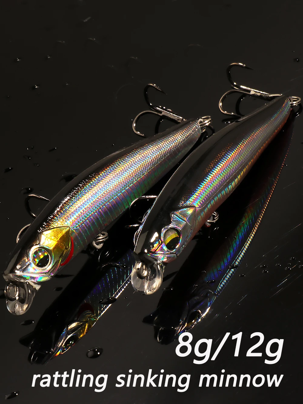 Rolling Langsam sinkende Minnow 12g Wobbler Pesca Swimbait Long Cast Silikon Köder Tackle Hecht Angelhaken Meer Angeln Köder Jerkbait – Detail 4