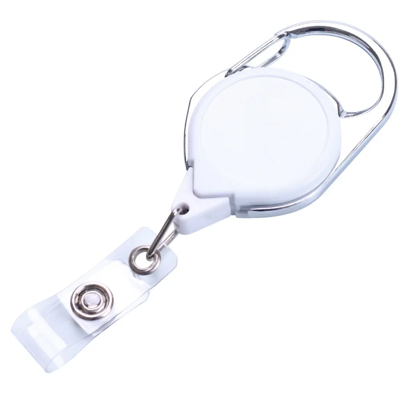 Heavy Anti Lost Yoyo Car Key Ring Waist Buckle Outdoor Zinc Alloy Carabiner for Staff Doctor Access Pass Retractable Badge Reel