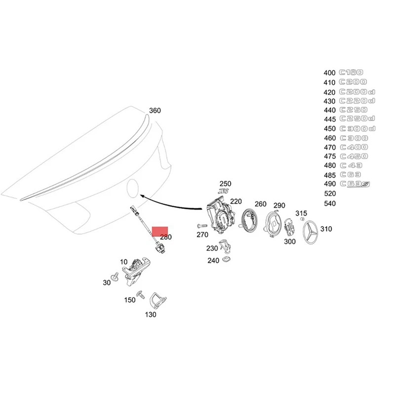 A0009055011 For Mercedes-Benz C-Class W205 Car Rear View Camera 360 Degree Camera 0009055011 Replacement