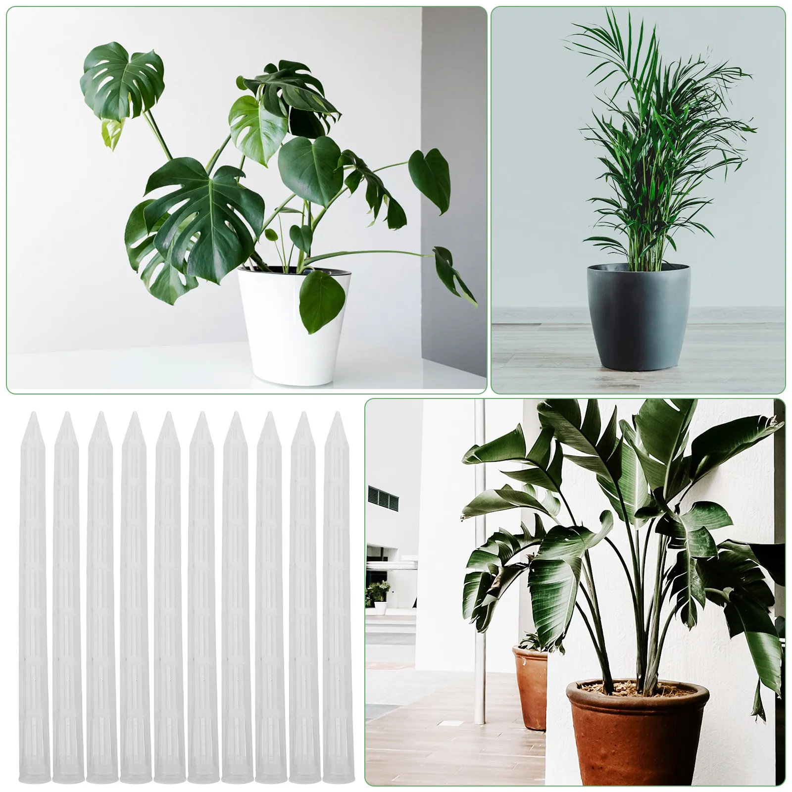 10Set Soil Aeration Stakes Plant Root Ventilation Tubes Breathable Drainage Tools Indoor Gardening Root Health Booster Stakes