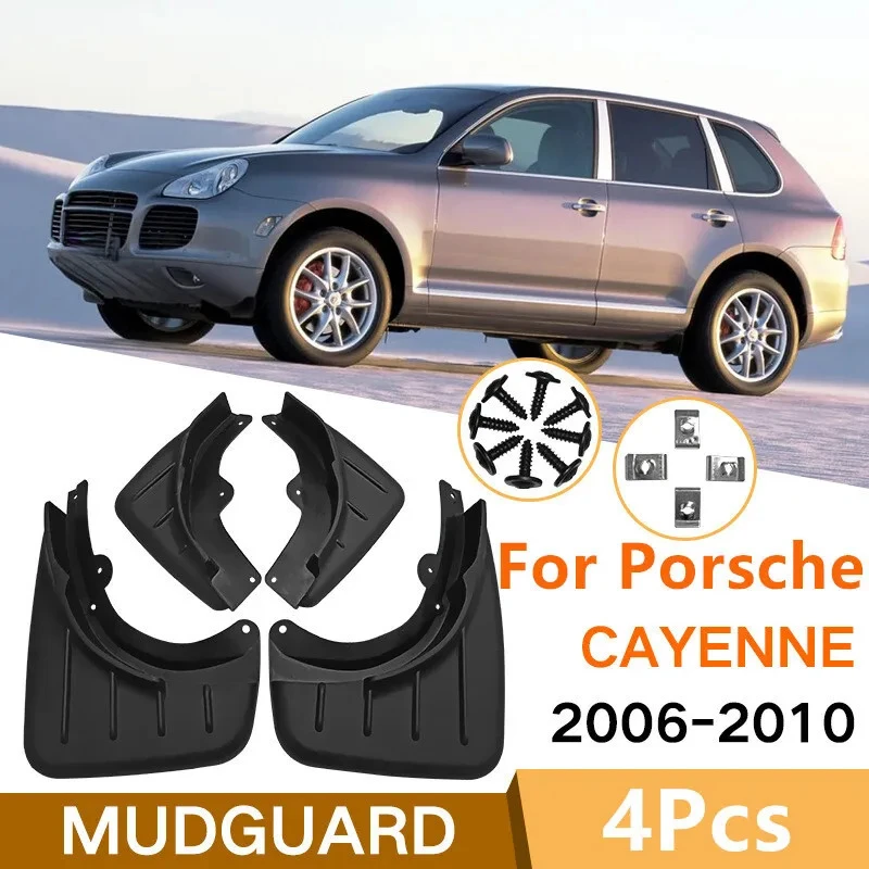 4Pcs Car Molded Splash Guards Mud Flaps Fender For Porsche Cayenne 2006-2010