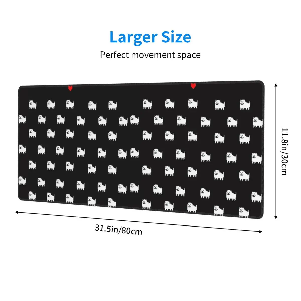Large Mouse Pad Undertale Dog Heart Gamer PC Laptop Mats Keyboard Carpet Computer Gaming Office Accessories Desk Mat