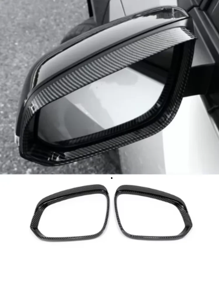 Guarnição cromada/carbono para toyota bz4x 2022 2023 abs espelho retrovisor do carro bloco chuva sobrancelha capa decoração acessórios de enfeite
