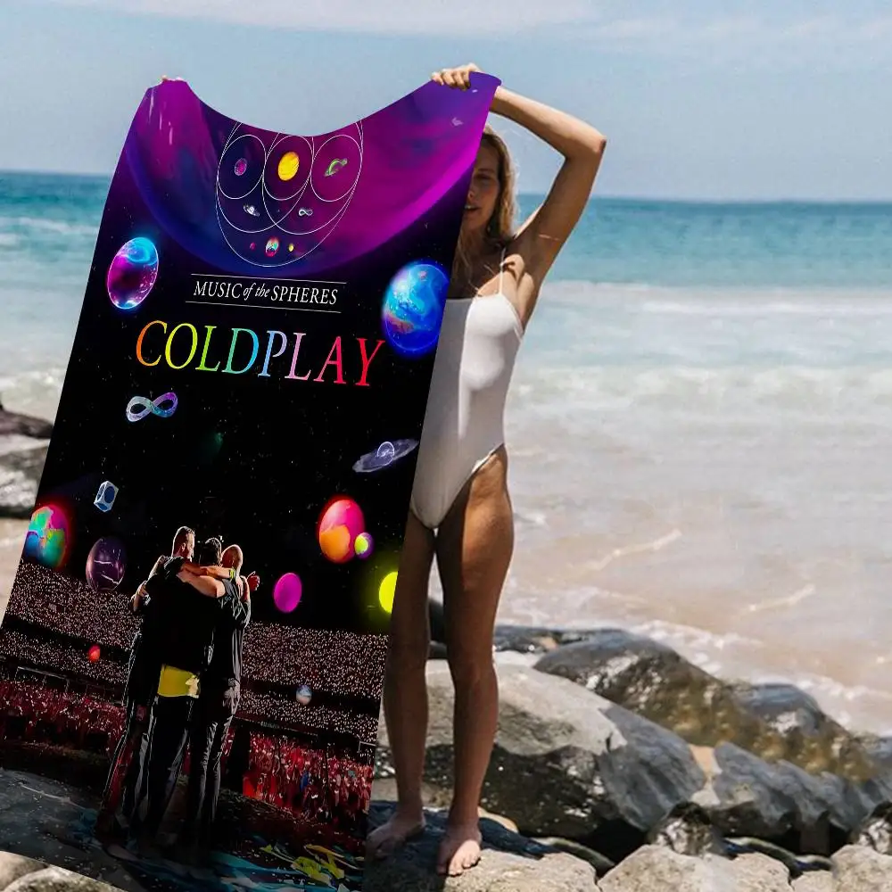 Pop Rock Band C-Coldplay Microfiber Blanket Quick Drying Beach Towels Oversized Printing Super Absorbent Pool Towel Blanket