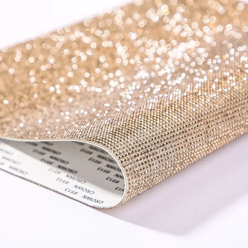 Self-Adhesive Crystal Rhinestone Sticker Shiny Glass Rhinestone Ribbon Sticker For Arts/Crafts DIY Event Car Phone Shoes Decor