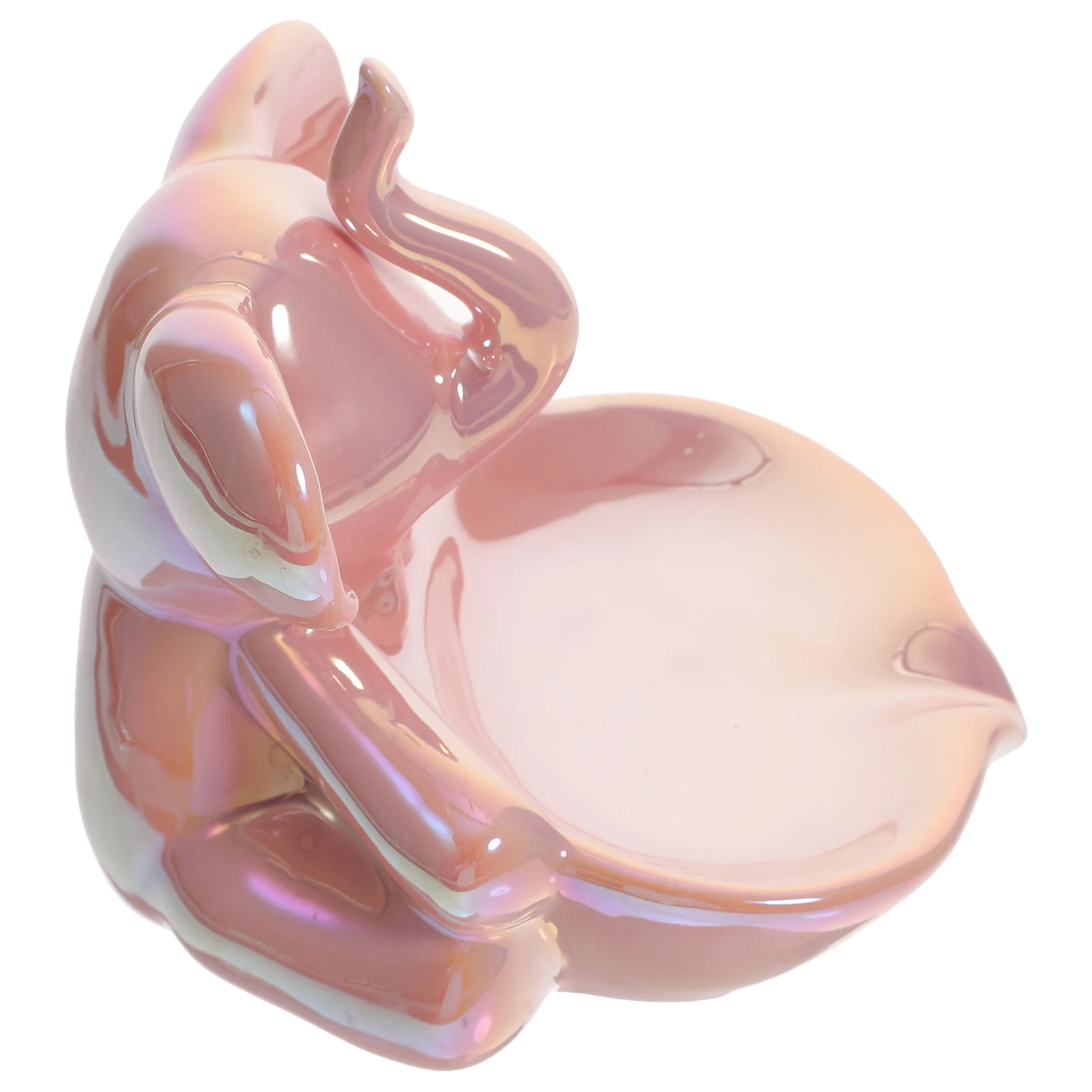 

Ceramic Elephant Soap Dish Long Service Life Special Drainage Mouth Design Bathroom Kitchen Portable Box Case Holder