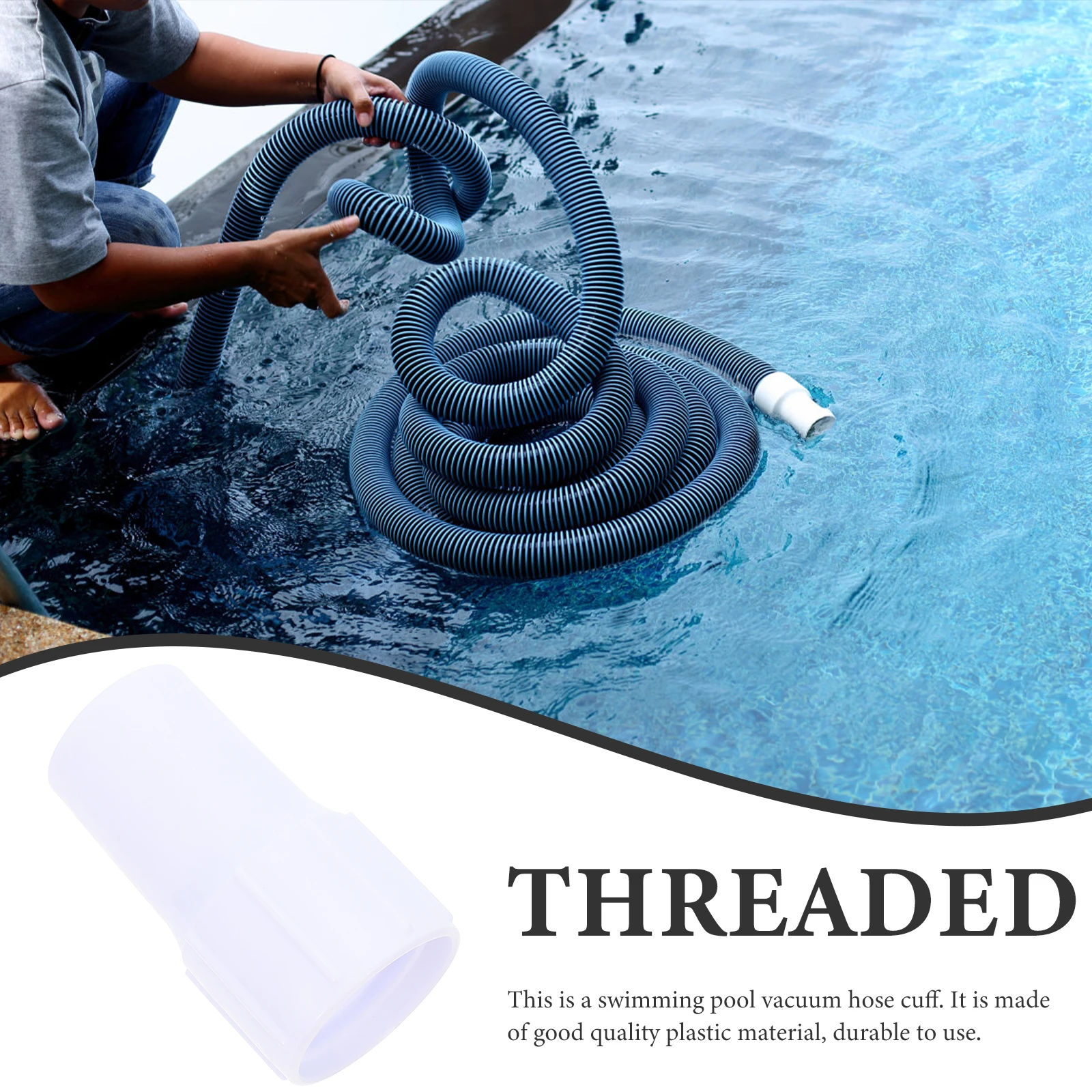 

PVC Threaded Swimming Pool Vacuum Hose Connector Sturdy Heavy Duty Strong Environmentally Friendly Easy to Use