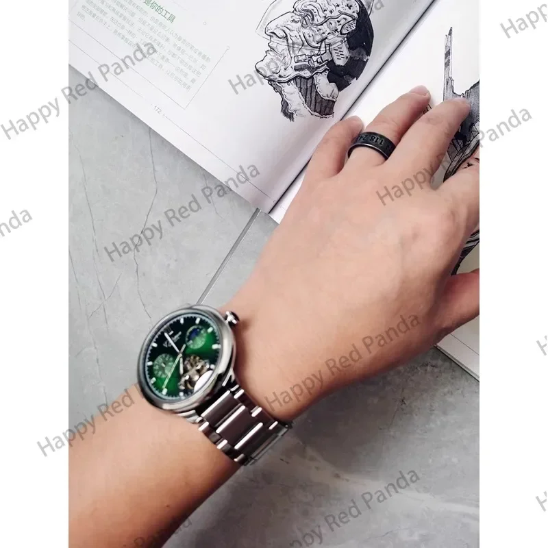 Wind blue balloon pure mechanical watch automatic luminous waterproof men's watch hollow student watch