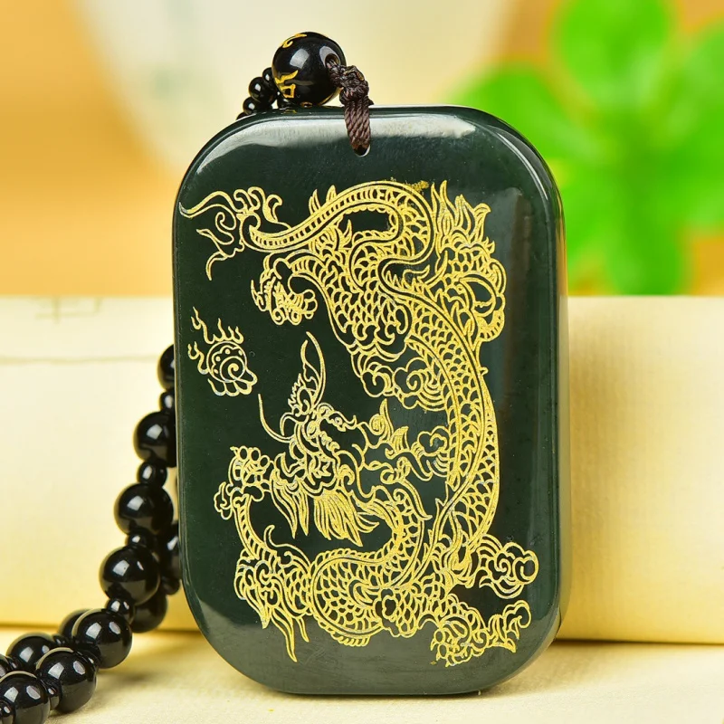 Exquisite Hetian Green Jade Soaring Prosperity Pendant