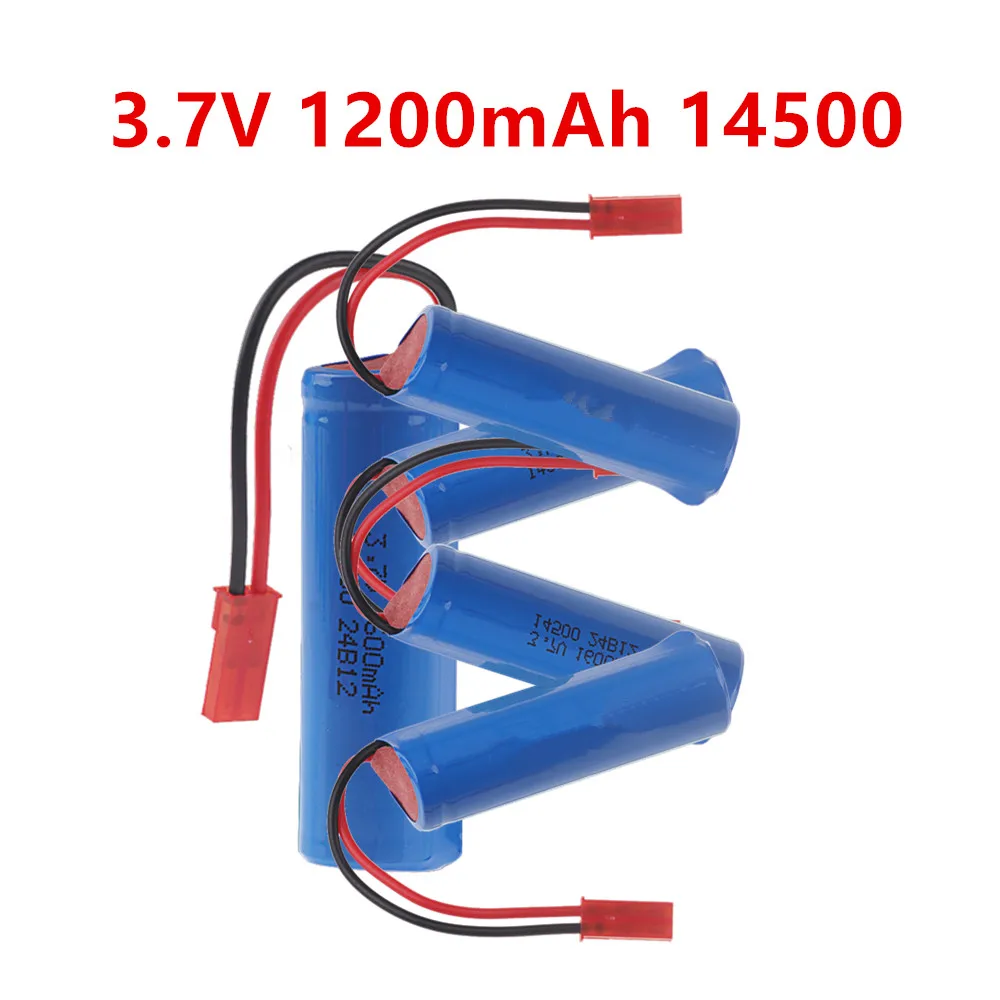 3.7v 1200mah 14500 Battery For Stunt RC Car Drift Tumbling Dump Truck 3.7V 1S Li-ion Battery JST For RC Toys Accessories