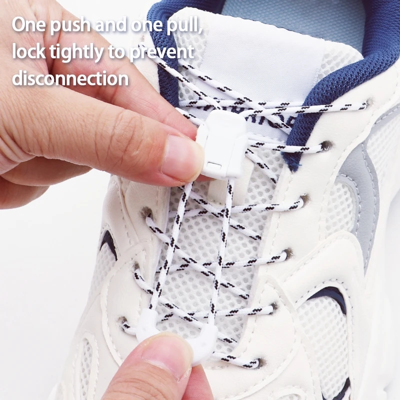 Lazy No Tie Shoelaces Kit Elastic Semicircle Locking Laces with Buckles for Outdoor Sports Shoes 120cm/140cm/160cm Length 1Pair