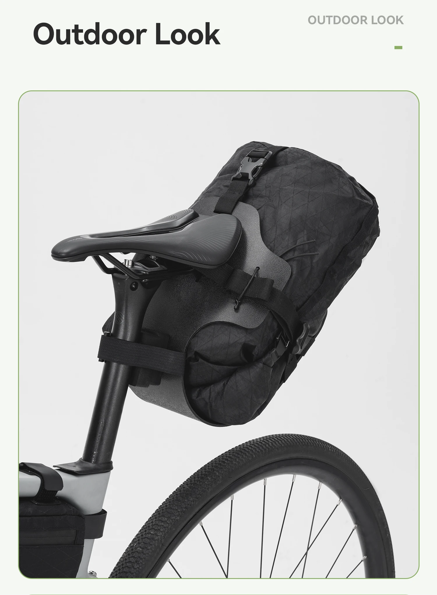 Qunature Bikepacking Packtaschen Wasserdichte Kompressionsbeutel für Rennrad und Mountainbike Leichte Faltbare Touring-Fahrradzubehör – Detail 16