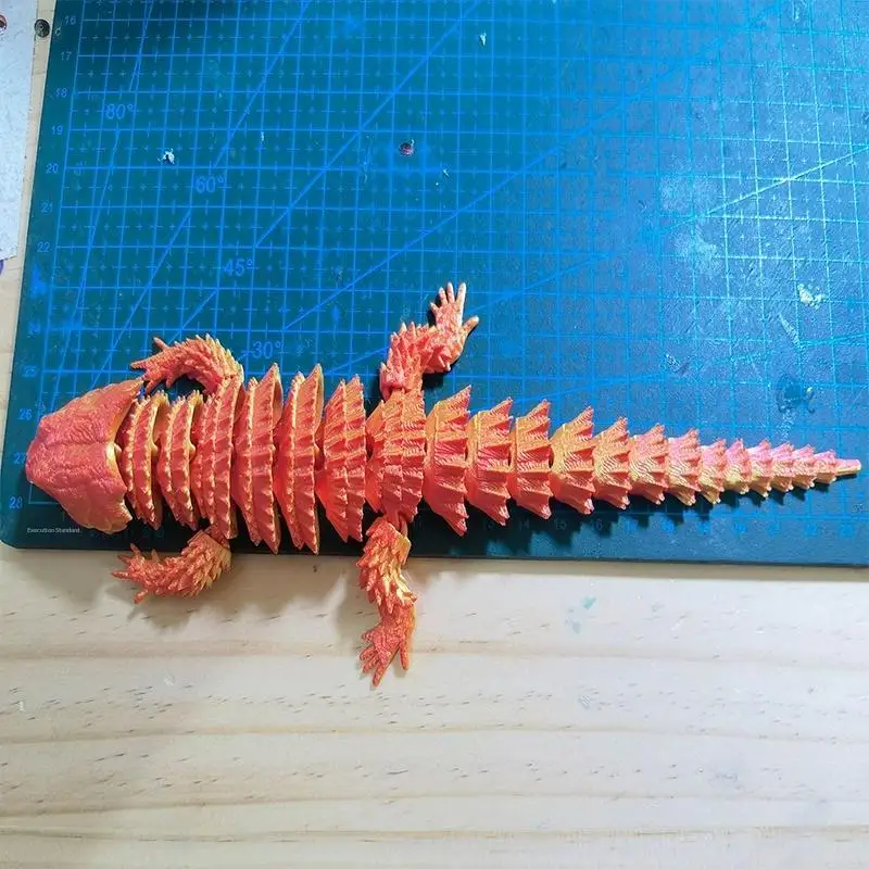 3D Printed Conjoined Lizard Statue Movable Cartoon Ornament Creative Decor for Desk Plant Rockery Fish Tank Landscaping
