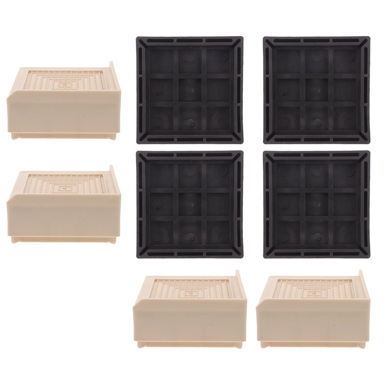 

4 Pcs Heavy Duty Desk Bed Mat Chair Lifts Risers Height for Sofa Furniture Pad Plastic Lifters