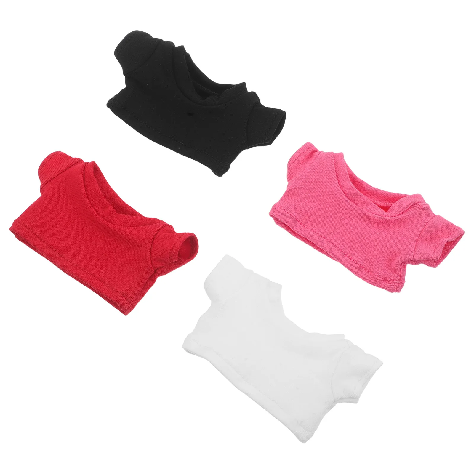 

4Pcs Heat Sublimation Bear T-Shirt Compact Pure Color Design Vibrant Fade-Resistant Colors Replaceable Stuffed Animal Clothing