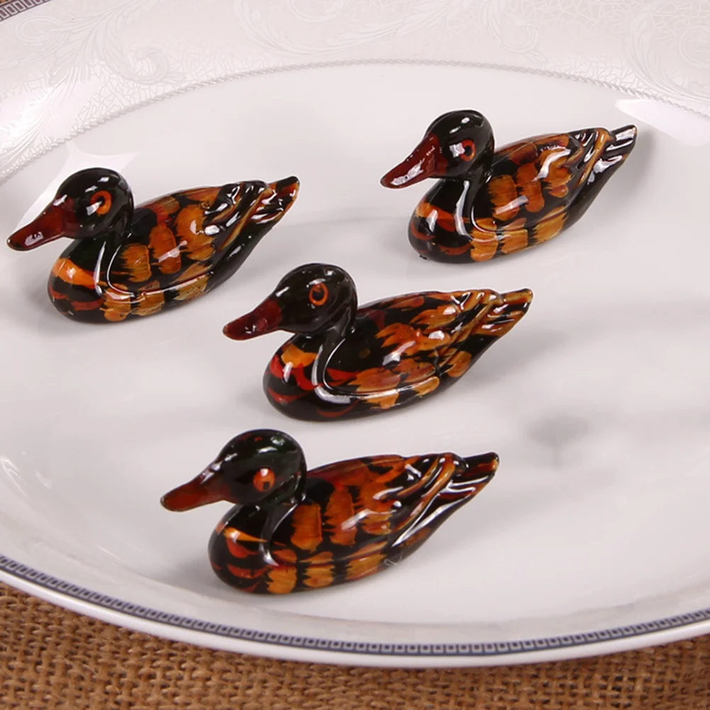 

10Pcs Cute Duck Chopstick Rest Holder Resin Table Decorative Rack for Utensils Washable Dinner Party Favor Gift