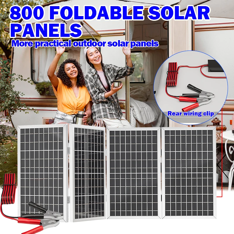800W Solar Panel Foldable Frame Durable, Portable Solar Plate Design for Camping, RV, and Emergency Power